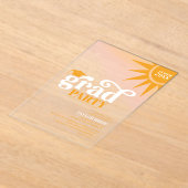 サンシャインタイポグラフィ卒業マリゴールドID1100 アクリル招待状 (レイダウン)