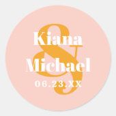 サンシャインタイポグラフィ名アンパサンドPink ID1048 ラウンドシール (正面)