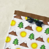 サンシャインツリーマウンテンハイキングウッズアウトドアキャンプ ビーチタオル (インサイチュ)