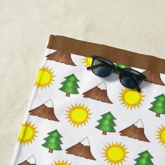 サンシャインツリーマウンテンハイキングウッズアウトドアキャンプ ビーチタオル (インサイチュ)