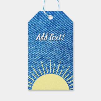 サンシャインデニムベビーシャワー背景カスタム ギフトタグ