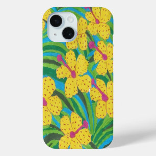 サンシャインハイビスカストロピカルプリント iPhone 15ケース