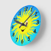 サンシャインハピー顔 ラウンド壁時計 (傾斜)