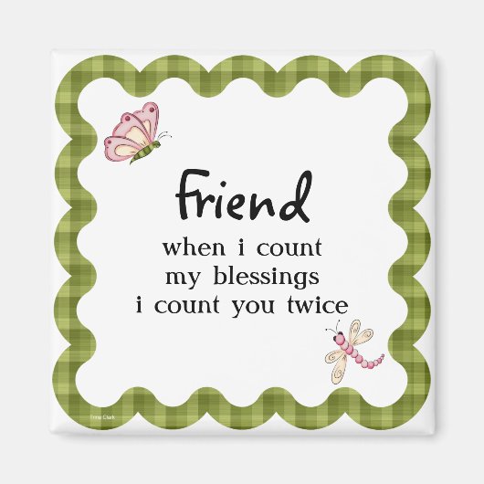 サンシャインバタフライフレンドシップ恵みギフト マグネット (正面)