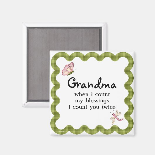 サンシャインバタフライ祖母恵みギフト マグネット (正面/裏面)