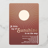 サンシャインバラ金ゴールドサンベビーシャワーフォイル招待状 箔招待状 (正面)