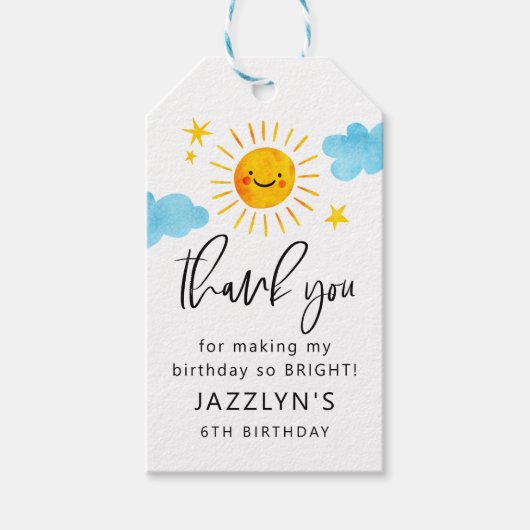 サンシャインバースデーパーティーとても明るい ギフトタグ (正面)