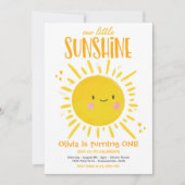 サンシャインバースデーパーティーイエローワールリトルサンシャイン 招待状 (正面)