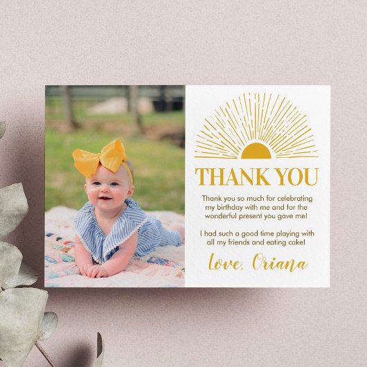 サンシャインバースデーパーティーサンキューカード サンキューカード
