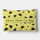 サンシャインパーソナライズされたビーイエローメイクアップバッグ アクセサリーポーチ (裏面)