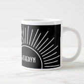 サンシャインパーソナライズされた白黒 ジャンボコーヒーマグカップ (右)