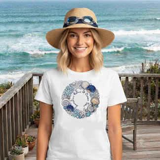 サンシャインパームとオーシャンタイブのビーチバイブスコースタル トライブレンドＴシャツ
