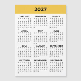 サンシャインビューティフルイエローの2027年マグネットカレンダー