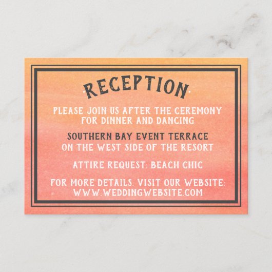 サンシャインビーチデスティネーションサンライズサンセット詳細 エンクロージャーカード (正面)