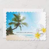 サンシャインビーチパームツリーズプラメリアスウェディングアクト 招待状 (裏面)