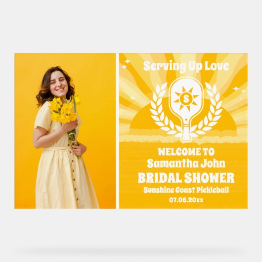 サンシャインピックボールブライダルシャワーフォトウェルカム アクリルサイン (正面)