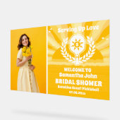 サンシャインピックボールブライダルシャワーフォトウェルカム アクリルサイン (傾斜)