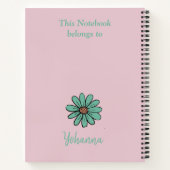 サンシャインピンクのカスタマイズ可能な名前でいっぱいの魂 ノートブック (裏面)