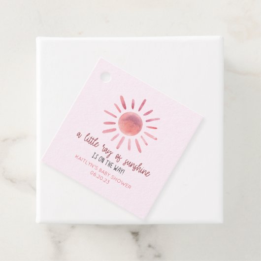 サンシャインピンクの太陽の赤ちゃんシャワーの小さな光線 フェイバータグ (インサイチュ)