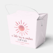 サンシャインピンクの太陽の赤ちゃんシャワーの小さな光線 フェイバーボックス (裏面サイド)