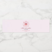 サンシャインピンクの太陽の赤ちゃんシャワーの小さな光線 ペットボトルラベル (シングルラベル)