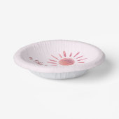 サンシャインピンクの太陽の赤ちゃんシャワーの小さな光線 ペーパーボウル (傾斜あり)