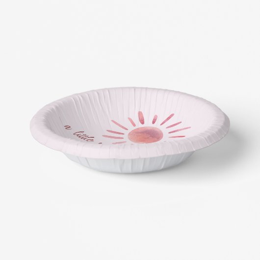 サンシャインピンクの太陽の赤ちゃんシャワーの小さな光線 ペーパーボウル (傾斜あり)