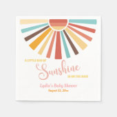 サンシャインピンクの赤ちゃんシャワーの小さな光線 スタンダードカクテルナプキン (正面)