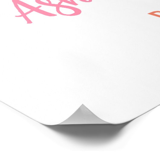 サンシャインピンクサンベイビーシャワー歓迎サイン ポスター (角)