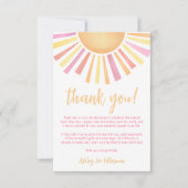 サンシャインピンクサンベビーシャワー サンキューカード (正面)