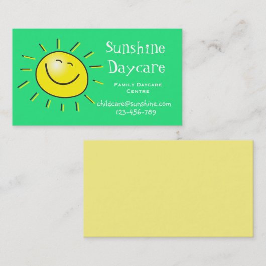 サンシャインファミリー保育所 名刺 (正面/裏面)