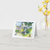 サンシャインファンデーションウォーターカラー空白のノテカード カード (黄色い花)