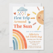 サンシャインファーストのまわりにトリップザサンファースト誕生日 招待状 (正面)