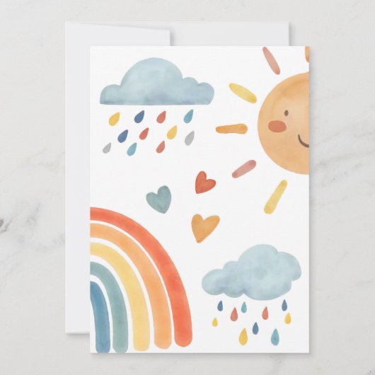 サンシャインファーストのまわりにトリップザサンファースト誕生日 招待状 (裏面)