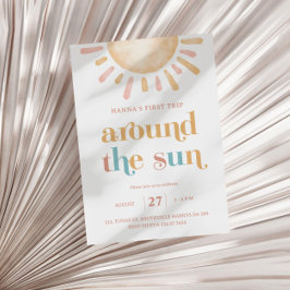 サンシャインファーストのまわりにトリップザサンファースト誕生日 招待状