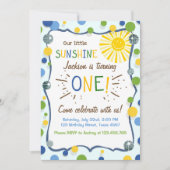 サンシャインファースト誕生日パーティーへの招待 招待状 (正面)