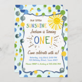サンシャインファースト誕生日パーティーへの招待 招待状 (正面/裏面)
