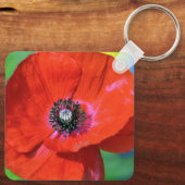 サンシャインフォトキーチェーンの赤いポピー キーホルダー (裏面)