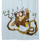 サンシャインフクロウ シャワーカーテン (正面)