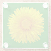 "サンシャインフラワーズグリーンガラスコースターデザイン。 ガラスコースター (裏面)