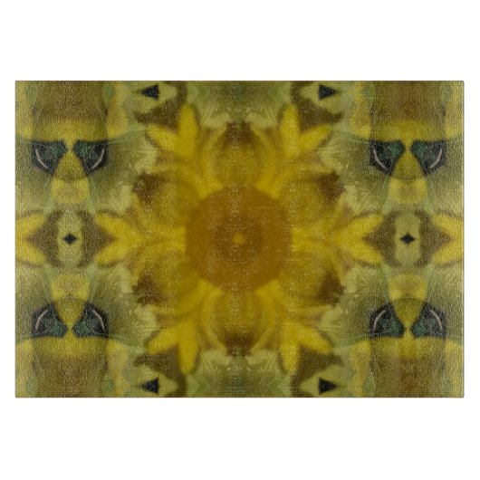 サンシャインフラワーバーストゴールデン カッティングボード (正面)