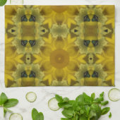 サンシャインフラワーバーストゴールデン キッチンタオル (折り畳み)