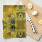 サンシャインフラワーバーストゴールデン キッチンタオル (四つ折り)