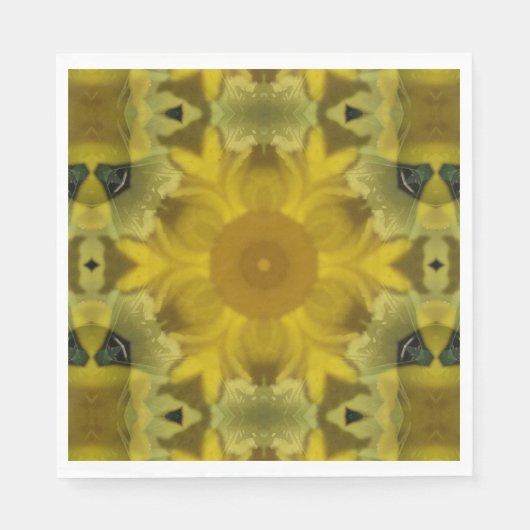 サンシャインフラワーバーストゴールデン スタンダードランチョンナプキン (正面)