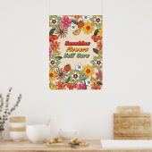 サンシャインフラワー気にスはグルーヴなレトロ ポスター (キッチン)