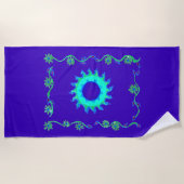 サンシャインフローラルパターンデザインアート ビーチタオル (正面)