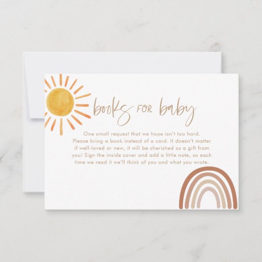 サンシャインブックベビーカード |ブックリクエストの挿入 招待状 (正面)