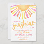 サンシャインブライトピンクボホサンベビーシャワー 招待状 (正面)
