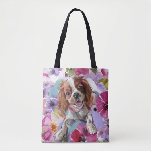 'サンシャイン'ブレンハイムcavalier dog art tote bag トートバッグ (正面)
