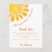 サンシャインベイビーシャワーのお礼 ポストカード (正面)